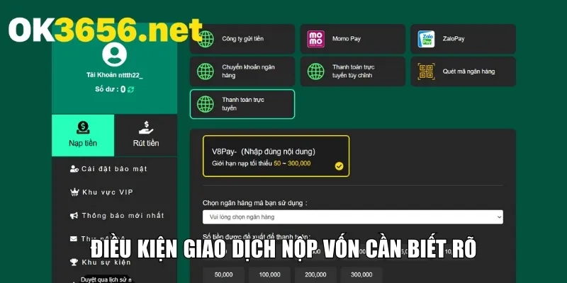 Điều kiện giao dịch nộp vốn cần biết rõ
